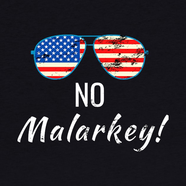 No Malarkey, Joe Biden 2020 for The American President, Funny USA Flag Sunglass by WPKs Design & Co